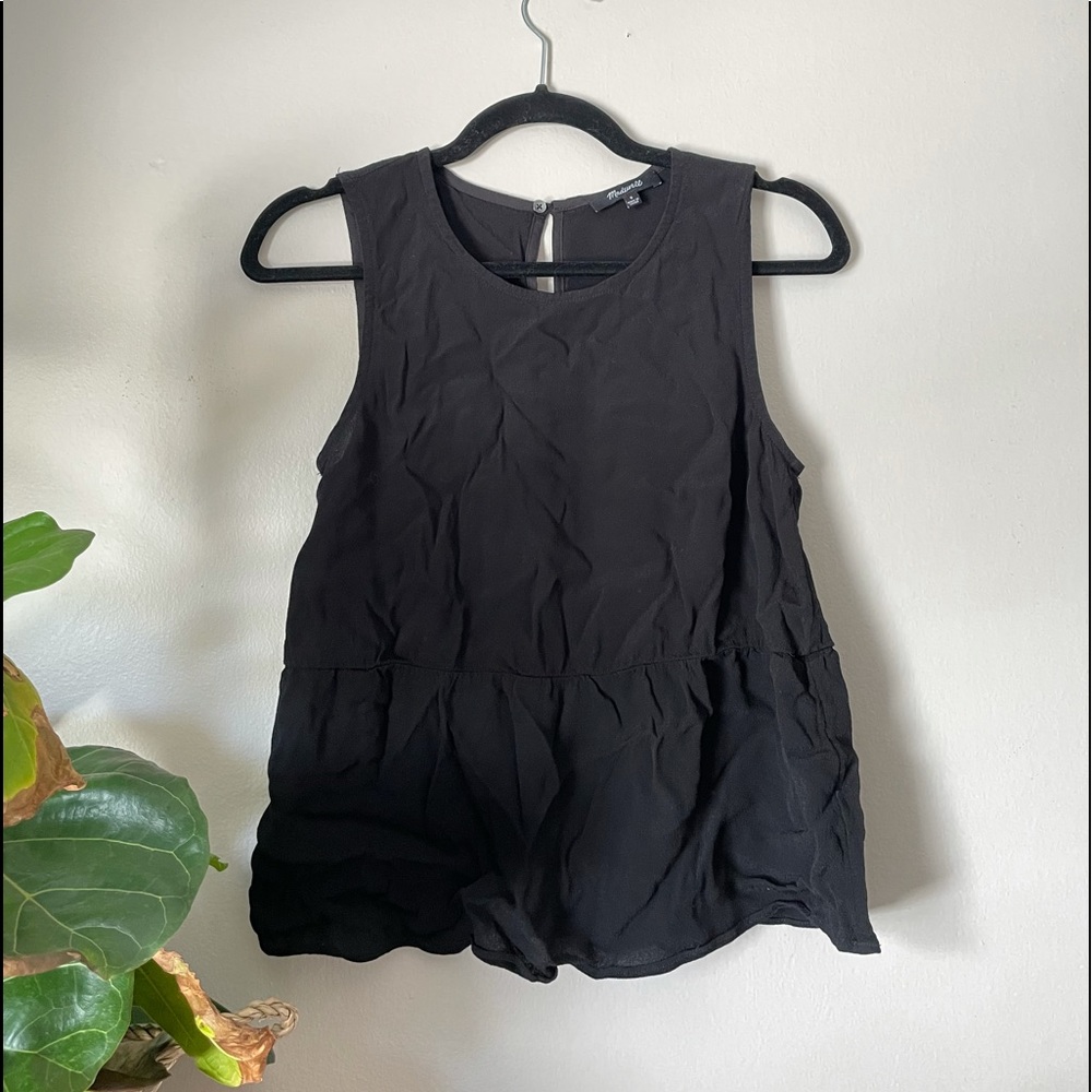 Black Chiffon Madewell Tank